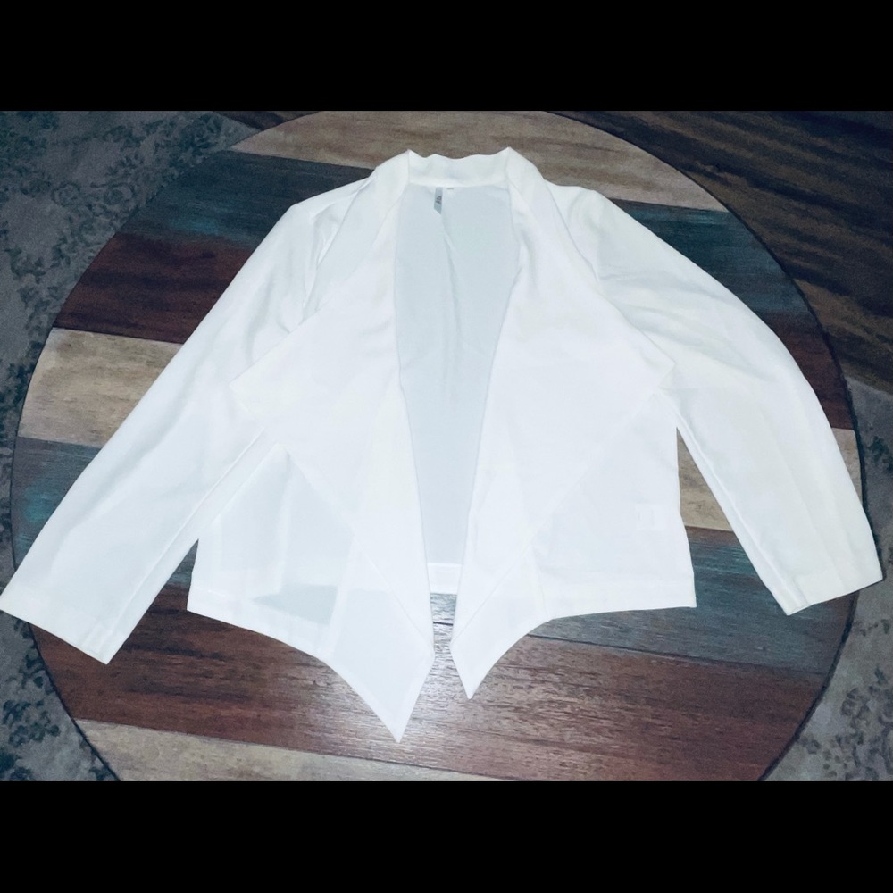 DOTS Cream Polyester Open Front Cardigan 2X